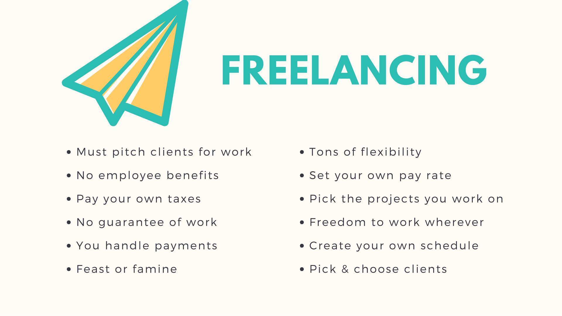 Before hunting for a job, narrow your work from home job search. Is freelancing where to focus your attention? Here are the pros and cons of freelancing.