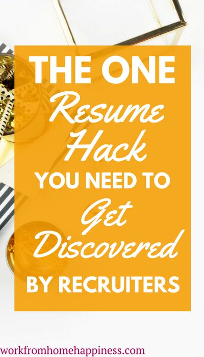 Not having any luck in your job search? Your resume may be to blame. Here's the one resume hack you need to get discovered by recruiters looking for candidates like you! 