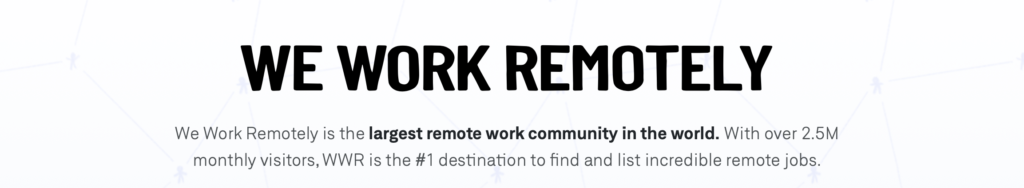 Find remote work today on We Work Remotely!