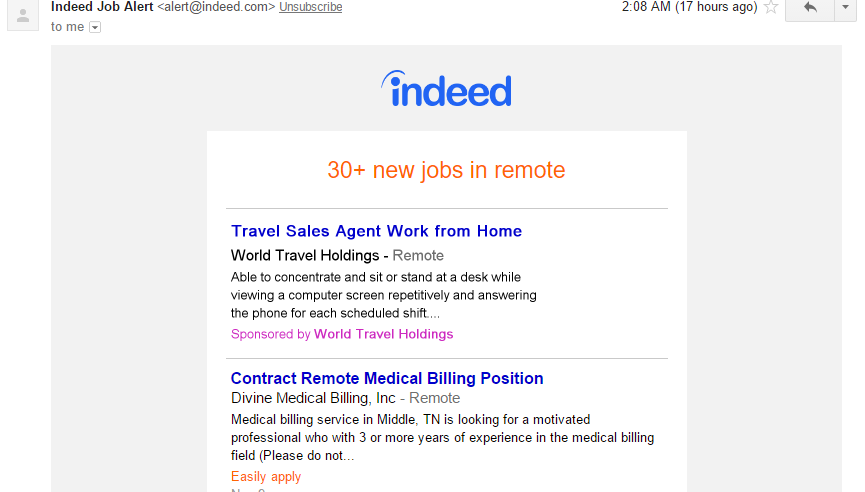 work from home jobs on Indeed